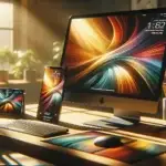 A modern computer and smartphone show a fast, fully loaded website at a sunlit, minimalist desk, highlighting website speed benefits.