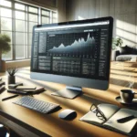 A modern home office desk with a computer showing website analytics and an upward SEO graph, lit by natural daylight, suggesting effective strategies for getting more customers via Google in 2026.