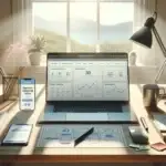 modern desk with laptop checkout page, smartphone heatmap and tablet session analytics, wireframes and notes for ux testing and more leads