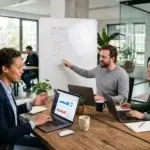 Een ondernemer werkt op een laptop aan het webshop optimaliseren voor meer online verkopen.